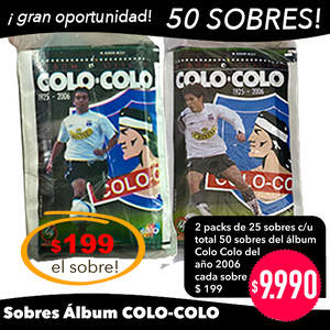 50 Sobres Álbum Oficial Colo-Colo 1925-2006