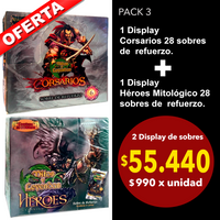 1 display de refuerzo Corsarios y Heróes Mitológicos Pack 3